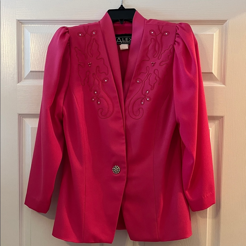 Alex Evenings Women's Fuchsia Embellished Blazer